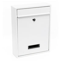 Cassetta postale di design da parete in acciaio zincato 21,5 x 9 x 32 cm bianco 16_0000074