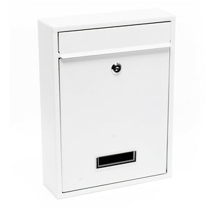 Cassetta postale di design da parete in acciaio zincato 21,5 x 9 x 32 cm bianco 16_0000074