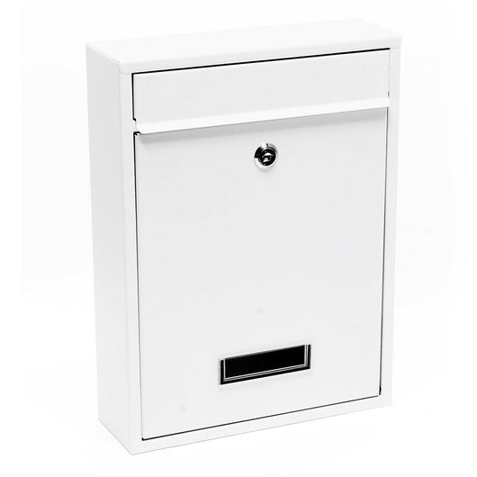 Cassetta postale di design da parete in acciaio zincato 21,5 x 9 x 32 cm bianco 16_0000074
