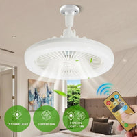 VENTILATORE PLAFONIERA LED DA SOFFITTO E27 REGOLABILE TELECOMANDO 30W AS-01579