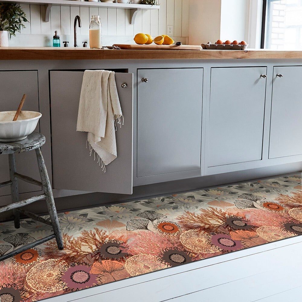 Tappeto Cucina 46x140 Cm Antimacchia Antiscivolo Passatoia Gomma Pvc Flessibile Stampa Digitale Dis D