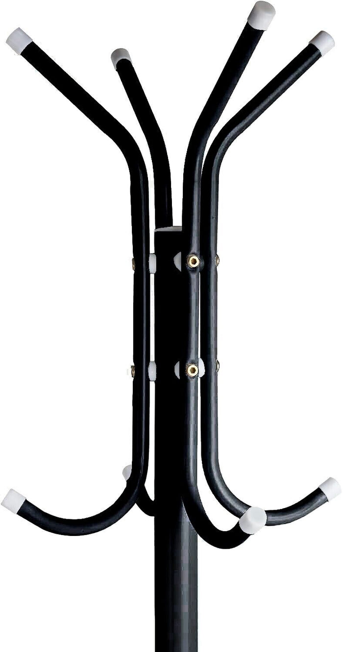 Appendiabiti Ingresso 12 Ganci Attaccapanni Nero Metallo Salvaspazio Da Terra Stand Piantana