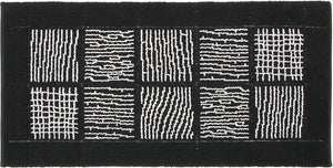 Tappeto Scendiletto Camera Bagno 65x140 cm Shaggy Puro Cotone Assorbente Antiscivolo Nero