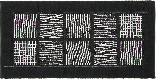 Tappeto Scendiletto Camera Bagno 65x140 cm Shaggy Puro Cotone Assorbente Antiscivolo Nero