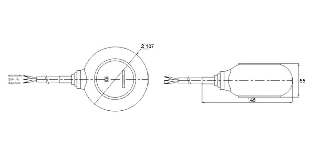 Interruttore galleggiante per pompa sommersa tonda 2 m 250 v 16 a 16_0001218