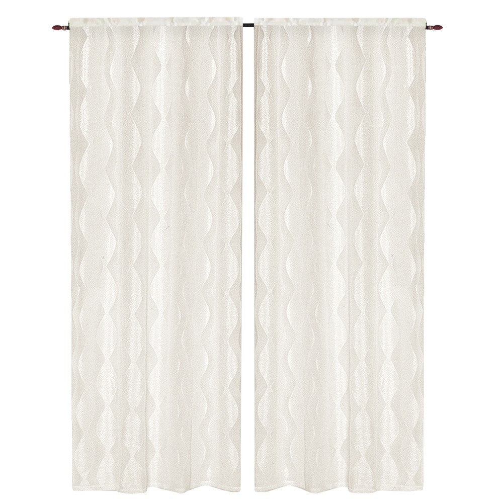 Tende Finestre Porte Interno Elegante Chic Tessuto Strass Brillantini Coppia 2 pz Beige 60x240 Cm