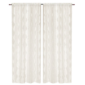 Tende Finestre Porte Interno Elegante Chic Tessuto Strass Brillantini Coppia 2 pz Beige 60x240 Cm