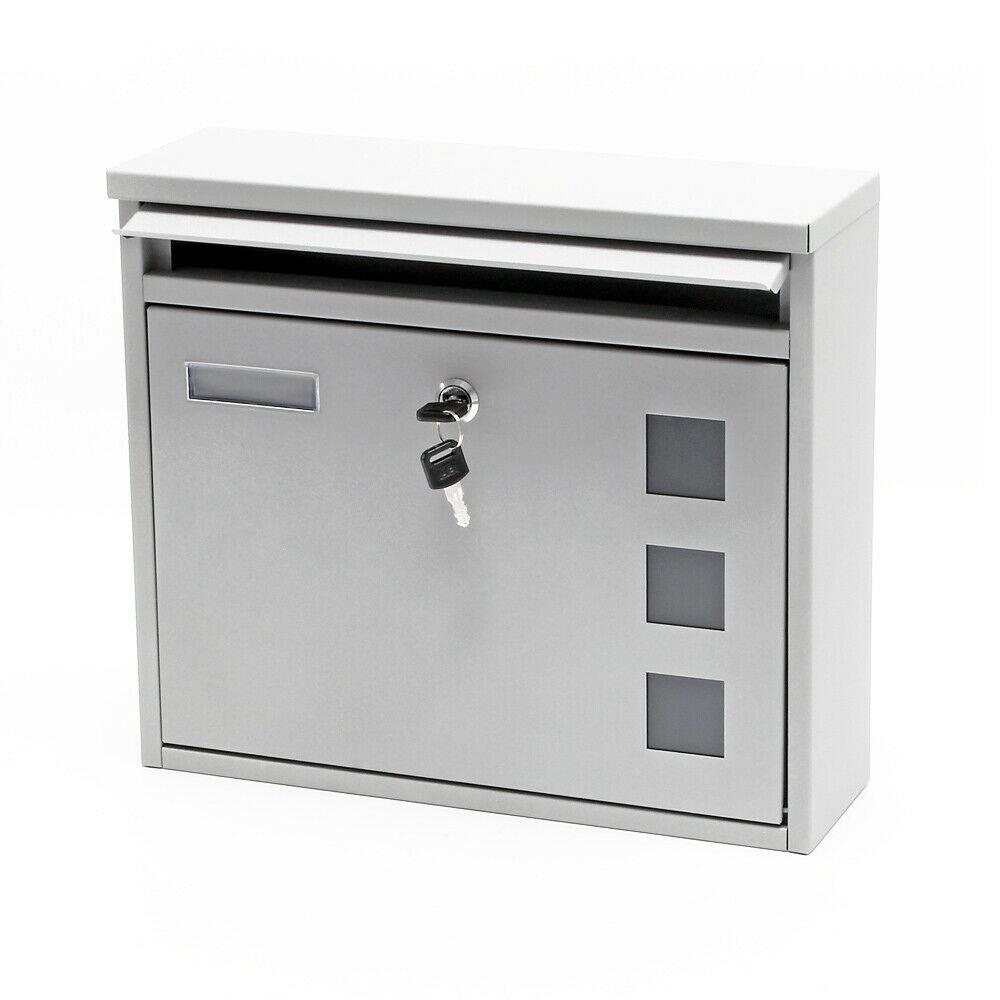 Cassetta postale di design da parete in acciaio zincato argento 16_0000076