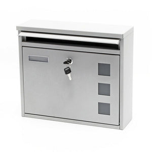 Cassetta postale di design da parete in acciaio zincato argento 16_0000076