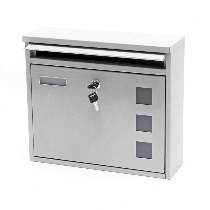 Cassetta postale di design da parete in acciaio zincato argento 16_0000076