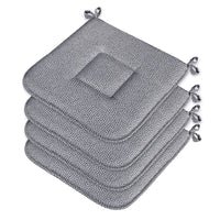 Set 4 Cuscini Sedia Cotone Con Lacci Lavabili Morbidi Universali Copri Sedie Maculati Grigi