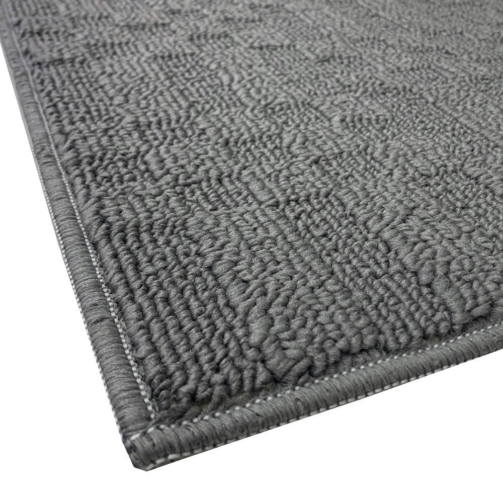 Tappeto Bagno 3D Morbido Assorbente Antiscivolo Lavabile Scendiletto Camera 45x75 Cm Antracite