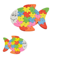 PUZZLE 3D IN LEGNO GIOCO EDUCATIVO NUMERI LETTERE BAMBINI PESCE PESCIOLINO 52903
