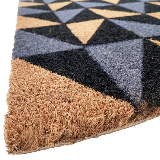 Zerbino Cocco Semiluna 38x68 Cm Moderno Antiscivolo Tappeto Ingresso Tappetino Entrata D