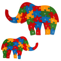 PUZZLE 3D IN LEGNO GIOCO EDUCATIVO NUMERI LETTERE BAMBINI FORMA ELEFANTE 52270
