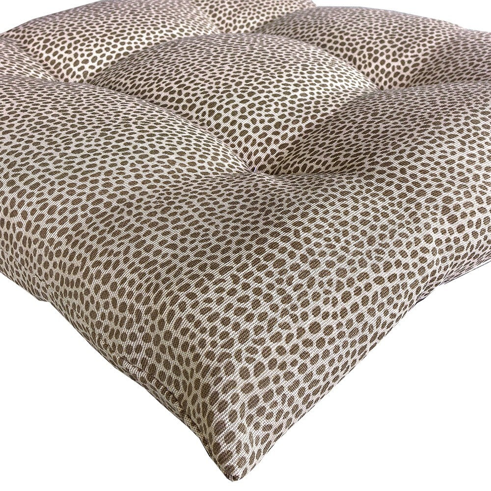 Set 4 Cuscini Sedia Cotone Maculati Morbidi Universali Lavabili Coprisedia Imbottituta Ovatta Marrone