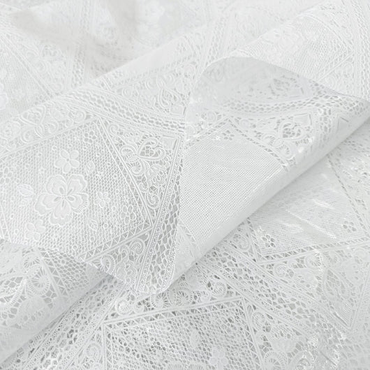 Tovaglia Plastificata Ricamata Bianca Pizzo 3D Moderna Copritavolo Cucina Antimacchia 137X160 DIS_G