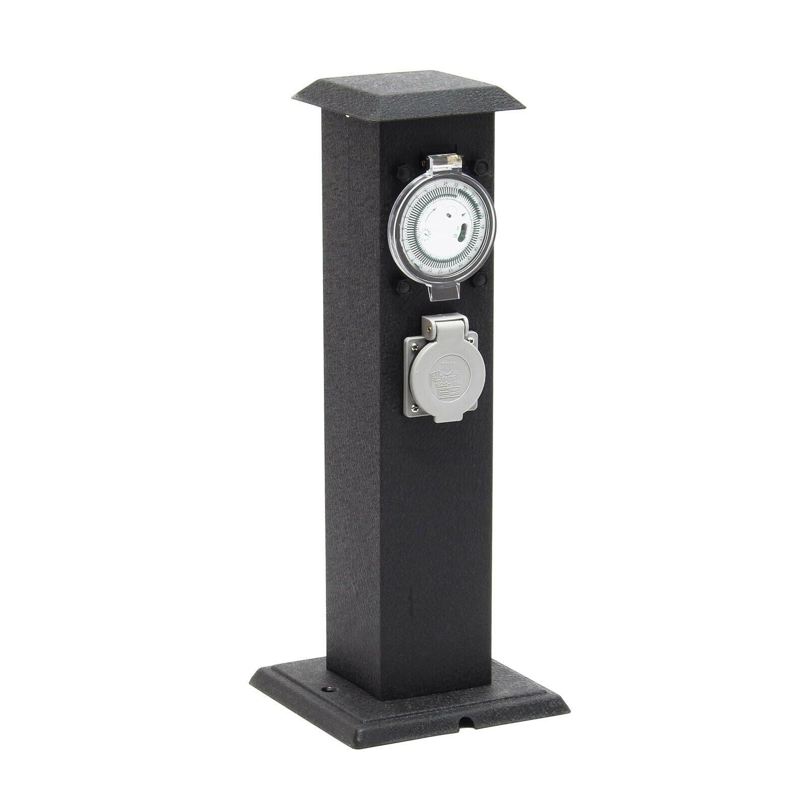 Colonnina Energy 2 prese di corrente esterne con timer in metallo IP44 16_0002280