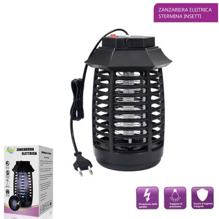 ZANZARIERA ELETTRICA ANTI ZANZARE MOSCHE LAMPADA UV LED 2W INSETTICIDA ET-03310
