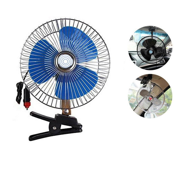 MINI VENTILATORE OSCILLANTE PORTATILE PINZA 18CM VIAGGIO AUTO CAMPER CAMION 12V