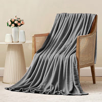 Coperta Plaid 130x160 cm Morbida Vellutata Pile Caldo Soffice Avvolgente Divano Letto Poltrona Grigio