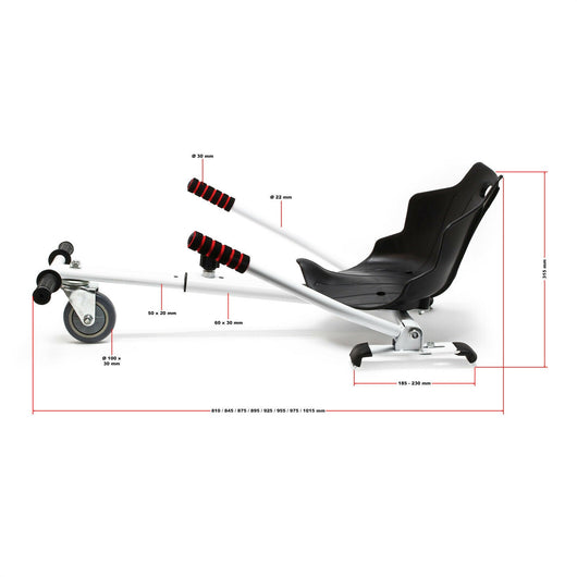 Sedile kart monopattino elettrico compatibile con hoverboard adulto bambini 120 kg nero 16_0002717