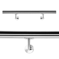 Kit corrimano ringhiera supporto a muro 120 cm scale in acciaio raffinato 16_0000701
