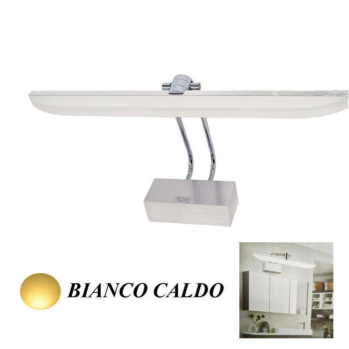 APPLIQUE LAMPADA PARETE MURO SPECCHIO BAGNO LED LUCE BIANCO CALDO SATINATO 10W