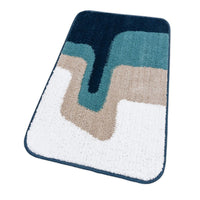 Tappeto Bagno 50x80 Cm Doccia Scendiletto Pelo Raso Morbido Assorbente Antiscivolo Lavabile Blu