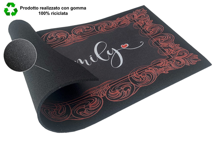 Zerbino Gomma Sostenibile 40X70 Antiscivolo Ingresso Interno Esterno Moderno Dis.A