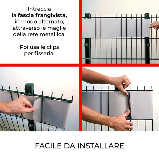 Striscia Banda Frangivista Fasce PVC Rotolo Schermo Privacy Recinzione Balcone Cancello - Verde