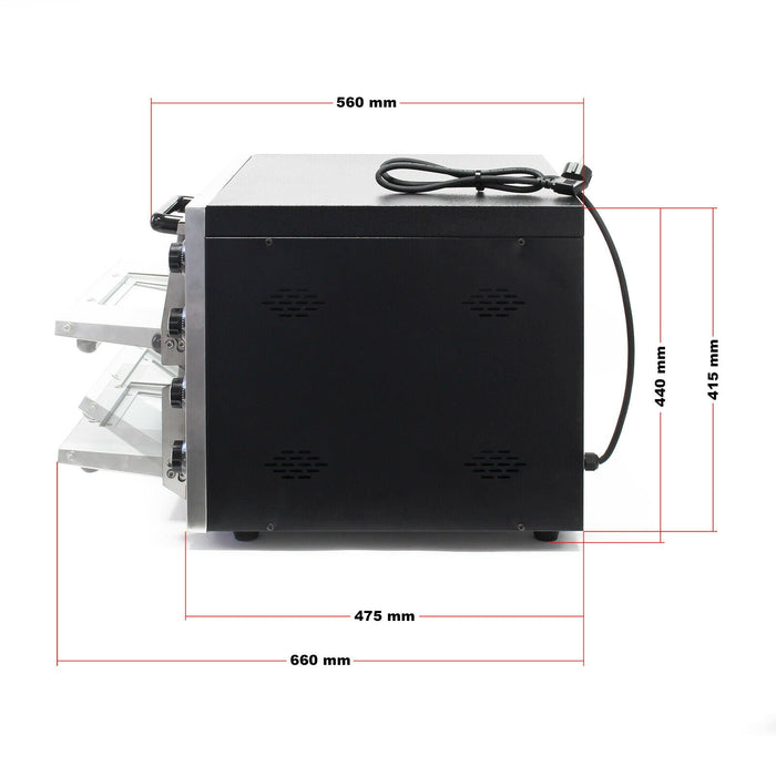 Forno pizza 3000 watt 2 stadi acciaio raffinato alimentare pietra refrattaria per pizza 16_0002440