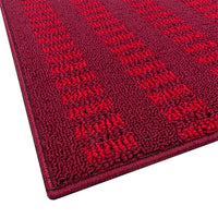 Tappeto Cucina Morbido 3D Assorbente Lavabile Antiscivolo Passatoia Bordata A Righe 57x40 Bordeaux