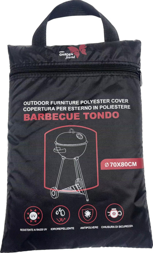 Copertura Protettiva Da Esterno Ø 70X80H Cm Per Barbecue Tondo Resistente all'Acqua e Raggi UV colore nero C2438107
