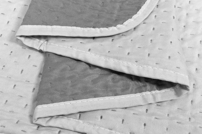 Trapunta Double Face 200x255 cm Coperta Morbida Copriletto Tinta Unita Grigio