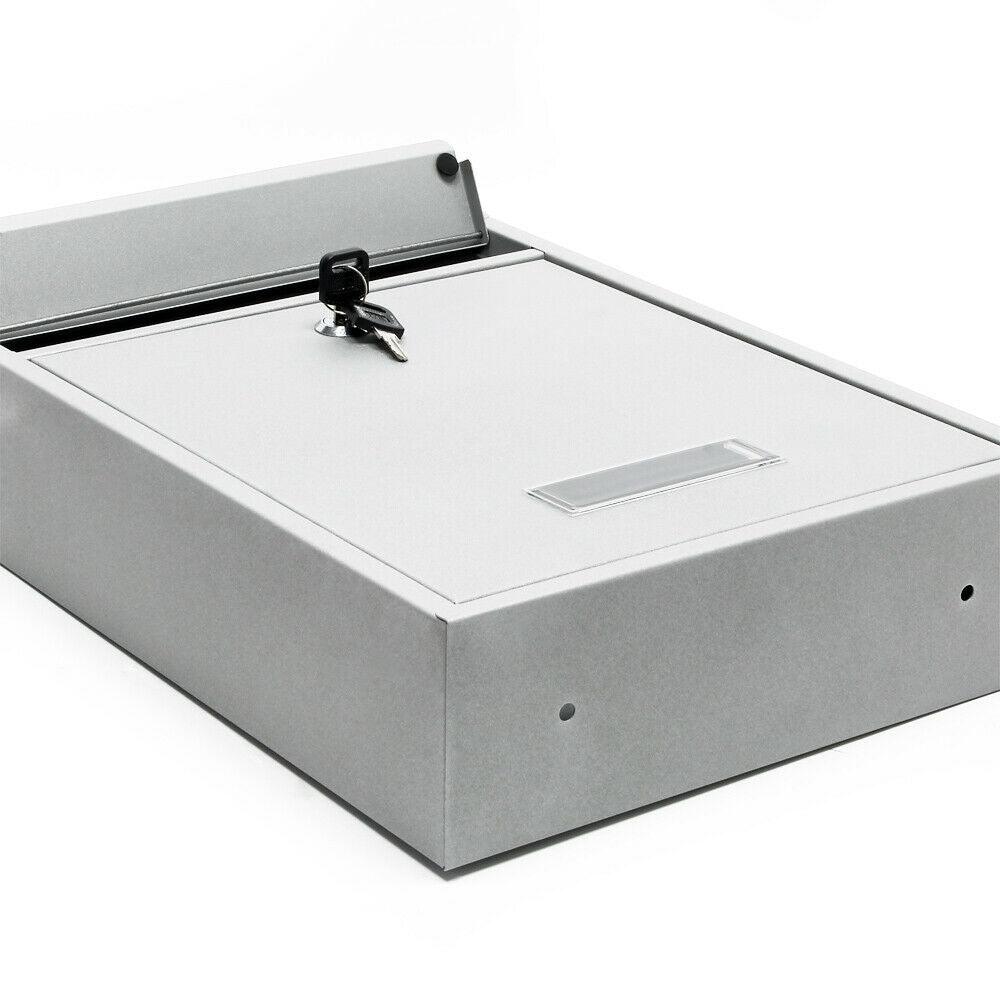 Cassetta postale di design da parete in acciaio zincato 21,5 x 9 x 32 cm argento 16_0000072