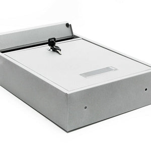 Cassetta postale di design da parete in acciaio zincato 21,5 x 9 x 32 cm argento 16_0000072