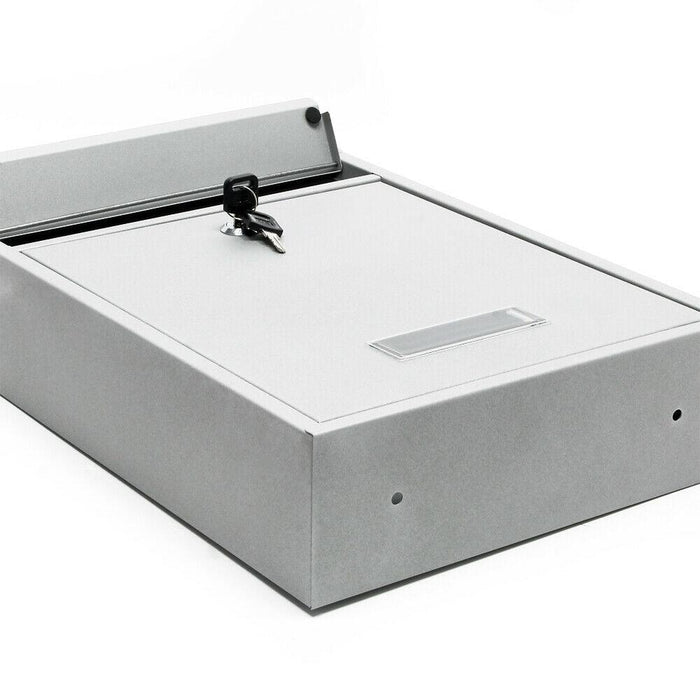 Cassetta postale di design da parete in acciaio zincato 21,5 x 9 x 32 cm argento 16_0000072