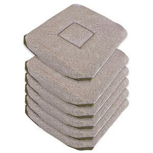 Set 6 Cuscini Sedia Cotone Con Alette Lavabili Morbidi Universali Moderni Coprisedia Maculati Marrone