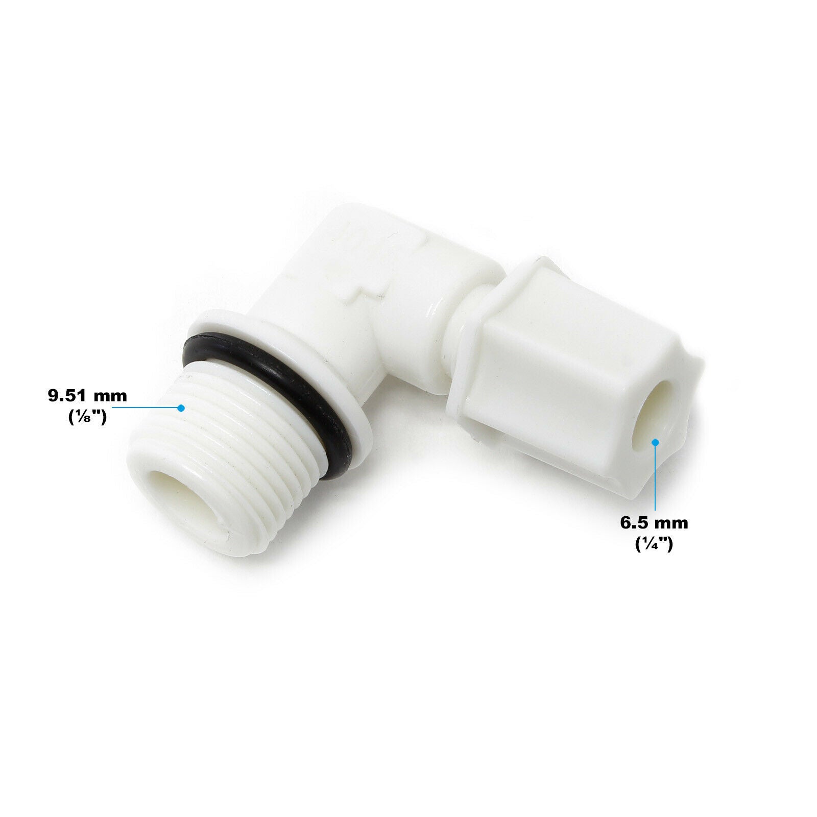 Tubo di collegamento Jaco 90° 6,5 mm (1/4