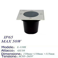 FARETTO FARO CALPESTABILE QUADRATO GU10 LAMPADA FARETTO SEGNAPASSO ESTERNO