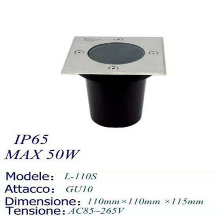 FARETTO FARO CALPESTABILE QUADRATO GU10 LAMPADA FARETTO SEGNAPASSO ESTERNO