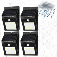4 FARETTI 30 LED SOLARE ESTERNO LAMPADA GIARDINO FARETTO FOTOVOLTAICO SENSORE