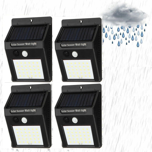 4 FARETTI 30 LED SOLARE ESTERNO LAMPADA GIARDINO FARETTO FOTOVOLTAICO SENSORE