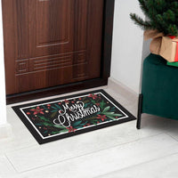 Zerbino Natalizio Gomma Sostenibile 40x70 Cm Asciugapassi Natale Ingresso Antiscivolo Dis.D