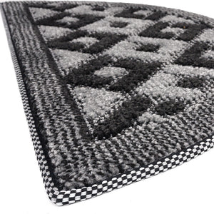 Zerbino Ingresso Semiluna Asciugapassi Assorbente Antiscivolo Morbido Made In Italy Grigio