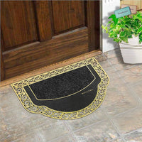Zerbino Ingresso Semiluna Elegante Welcome Antiscivolo Gomma Robusta Tappeto Assorbente Oro