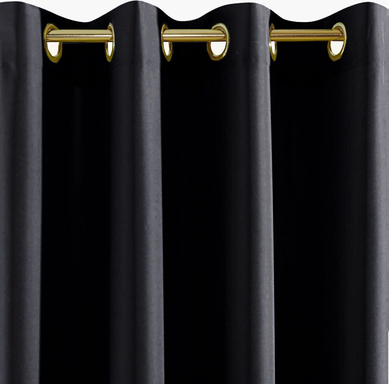 Tenda Porta Finestra 140x280 Cm Raso Sintetico 1 Pannello Coprente Occhielli Acciaio Nero