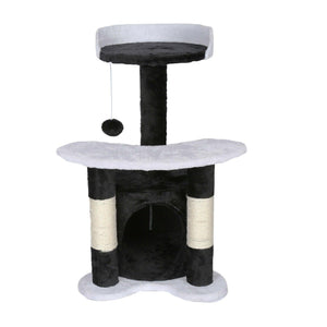 Tiragraffi per gatti altezza 65 cm con giochi tiragraffi in corda sisal nero/bianco 16_0000012