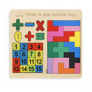 GIOCO EDUCATIVO LEGNO PUZZLE NUMERI COLORI BAMBINI MONTESSORI 22.5CM 07285